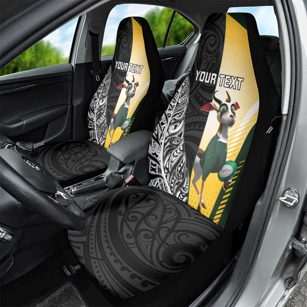 New Zealand and South Africa Rugby Custom Car Seat Cover Maori Silver Fern Springbok Together - Aussie Hoodie