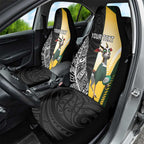New Zealand and South Africa Rugby Custom Car Seat Cover Maori Silver Fern Springbok Together - Aussie Hoodie