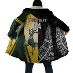 New Zealand and South Africa Rugby Custom Cloak Maori Silver Fern Springbok Together - Aussie Hoodie