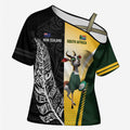 New Zealand and South Africa Rugby Custom Cross Shoulder Shirt Maori Silver Fern Springbok Together - Aussie Hoodie