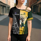 New Zealand and South Africa Rugby Custom Cross Shoulder Shirt Maori Silver Fern Springbok Together - Aussie Hoodie