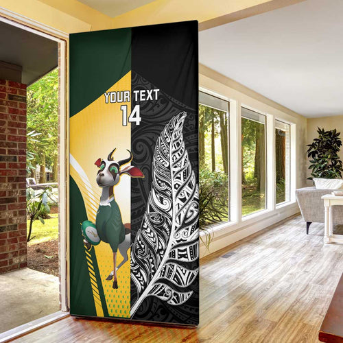 New Zealand and South Africa Rugby Custom Door Cover Maori Silver Fern Springbok Together - Aussie Hoodie