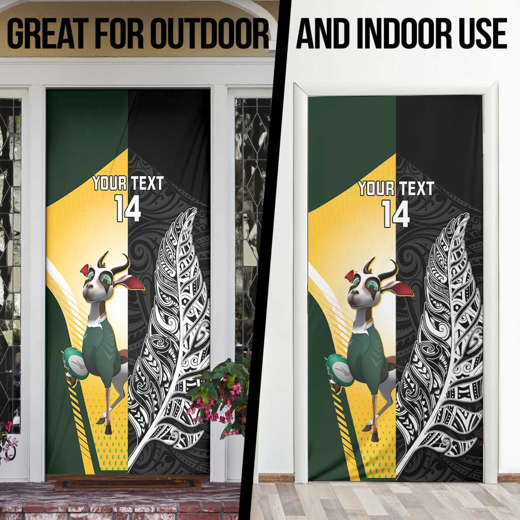 New Zealand and South Africa Rugby Custom Door Cover Maori Silver Fern Springbok Together - Aussie Hoodie