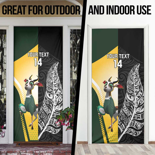 New Zealand and South Africa Rugby Custom Door Cover Maori Silver Fern Springbok Together - Aussie Hoodie