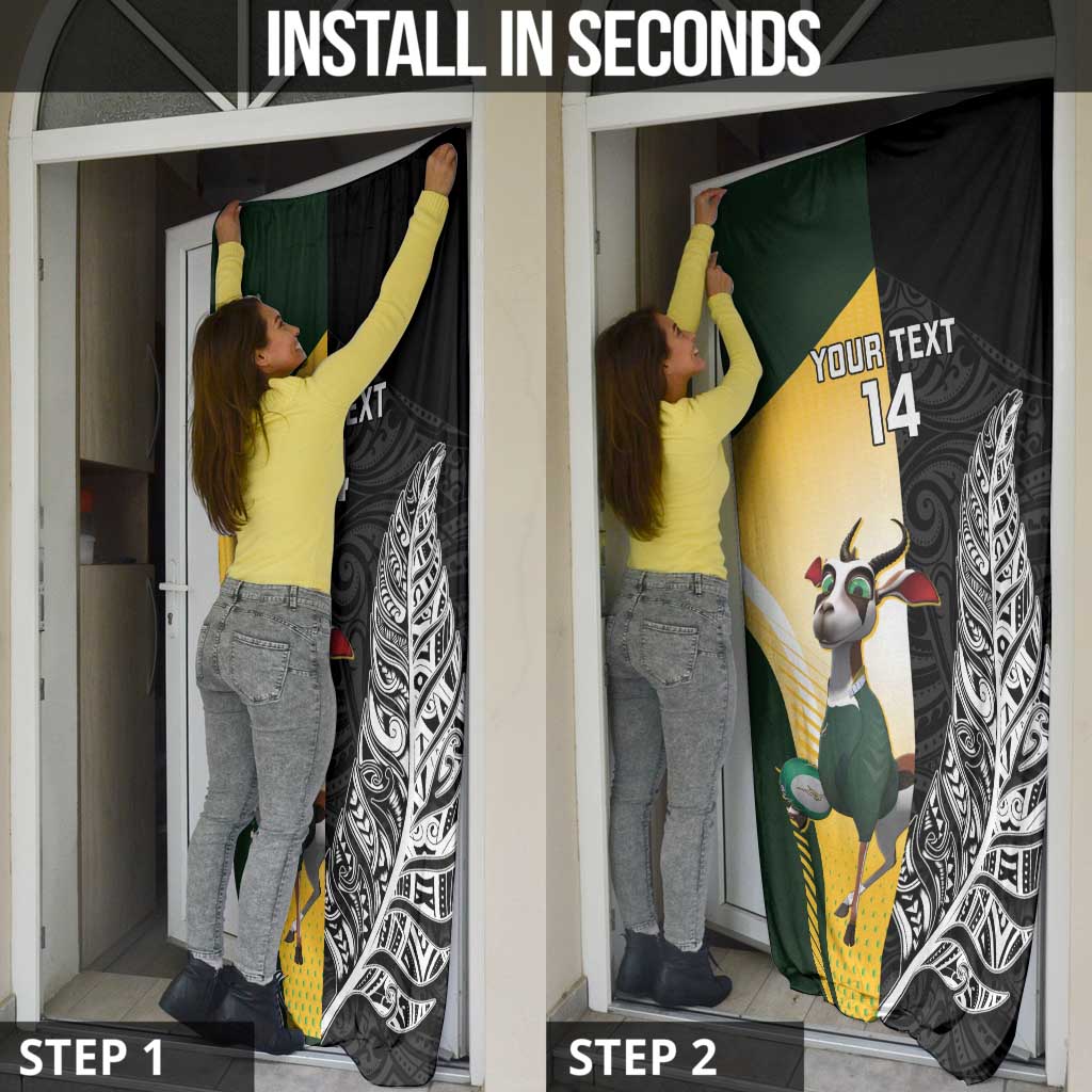 New Zealand and South Africa Rugby Custom Door Cover Maori Silver Fern Springbok Together - Aussie Hoodie