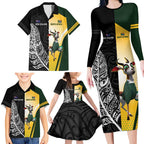 New Zealand and South Africa Rugby Custom Family Matching Long Sleeve Bodycon Dress and Hawaiian Shirt Maori Silver Fern Springbok Together - Aussie Hoodie