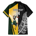 New Zealand and South Africa Rugby Custom Family Matching Long Sleeve Bodycon Dress and Hawaiian Shirt Maori Silver Fern Springbok Together - Aussie Hoodie