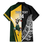 New Zealand and South Africa Rugby Custom Family Matching Mermaid Dress and Hawaiian Shirt Maori Silver Fern Springbok Together - Aussie Hoodie