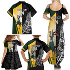New Zealand and South Africa Rugby Custom Family Matching Summer Maxi Dress and Hawaiian Shirt Maori Silver Fern Springbok Together - Aussie Hoodie