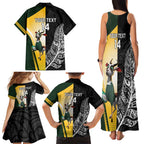 New Zealand and South Africa Rugby Custom Family Matching Tank Maxi Dress and Hawaiian Shirt Maori Silver Fern Springbok Together - Aussie Hoodie