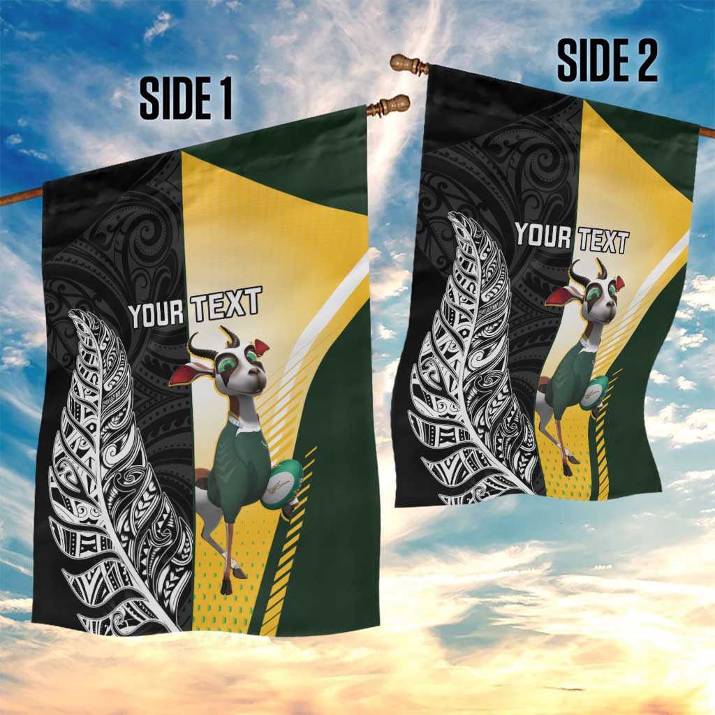 New Zealand and South Africa Rugby Custom Garden Flag Maori Silver Fern Springbok Together - Aussie Hoodie