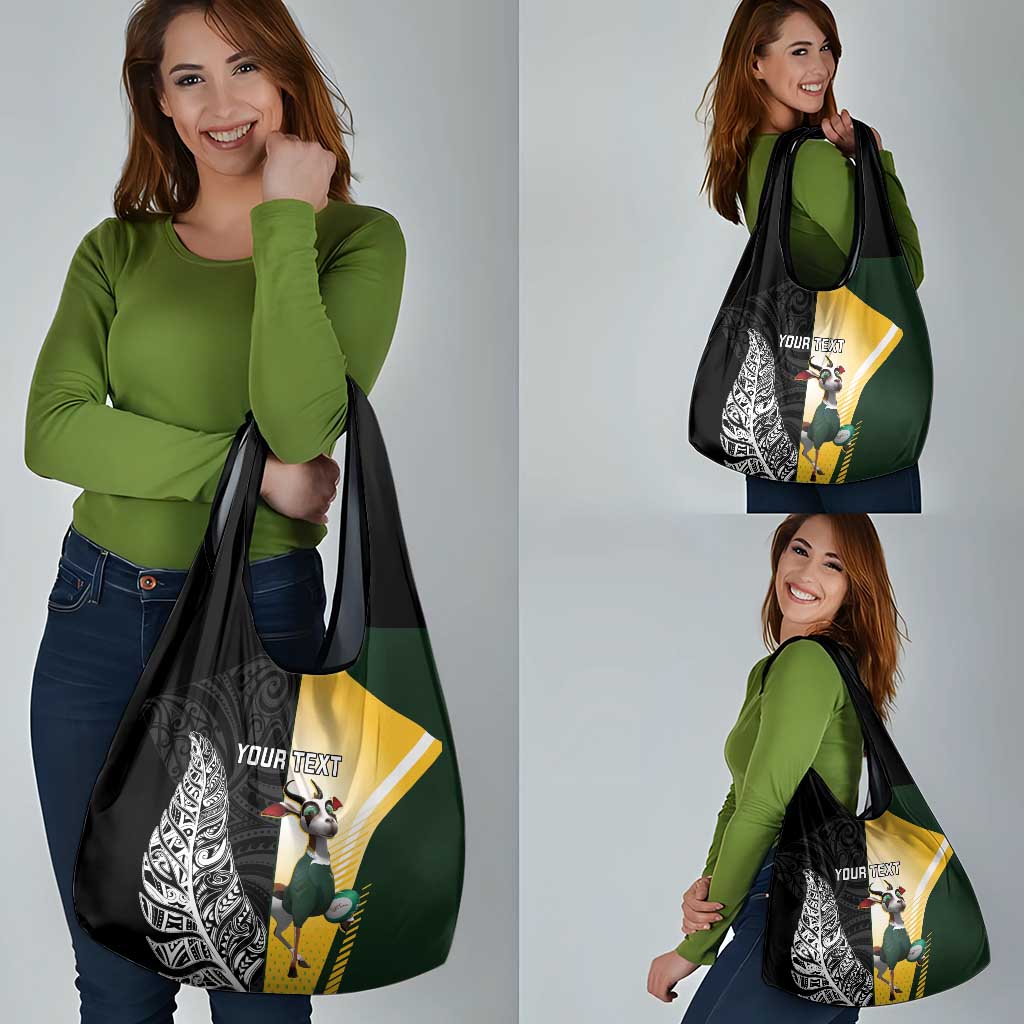 New Zealand and South Africa Rugby Custom Grocery Bag Maori Silver Fern Springbok Together - Aussie Hoodie