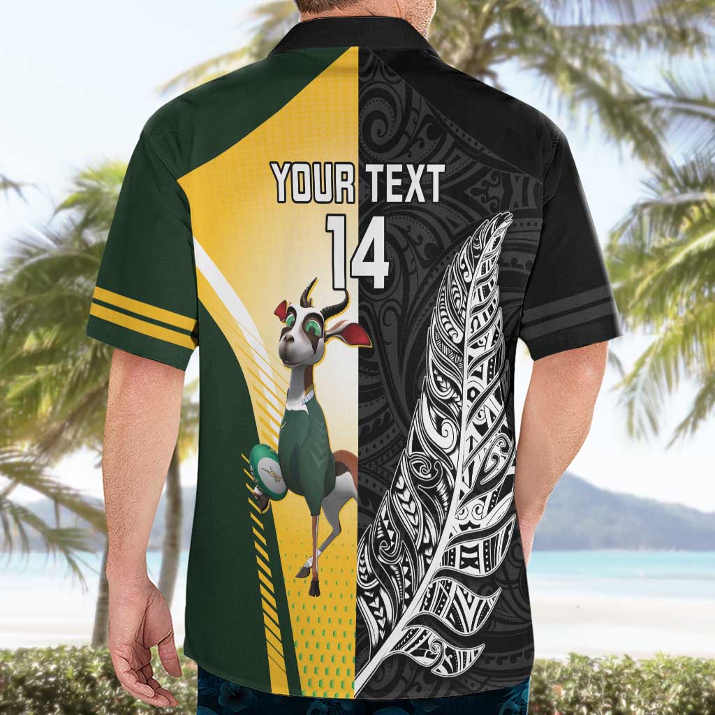 New Zealand and South Africa Rugby Custom Hawaiian Shirt Maori Silver Fern Springbok Together - Aussie Hoodie