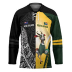 New Zealand and South Africa Rugby Custom Hockey Jersey Maori Silver Fern Springbok Together - Aussie Hoodie