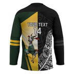 New Zealand and South Africa Rugby Custom Hockey Jersey Maori Silver Fern Springbok Together - Aussie Hoodie