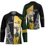 New Zealand and South Africa Rugby Custom Hockey Jersey Maori Silver Fern Springbok Together - Aussie Hoodie