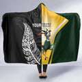 New Zealand and South Africa Rugby Custom Hooded Blanket Maori Silver Fern Springbok Together - Aussie Hoodie
