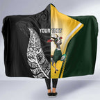 New Zealand and South Africa Rugby Custom Hooded Blanket Maori Silver Fern Springbok Together - Aussie Hoodie