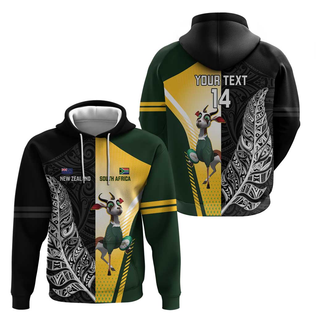 New Zealand and South Africa Rugby Custom Hoodie Maori Silver Fern Springbok Together - Aussie Hoodie
