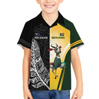 New Zealand and South Africa Rugby Custom Kid Hawaiian Shirt Maori Silver Fern Springbok Together - Aussie Hoodie