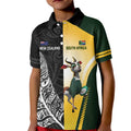 New Zealand and South Africa Rugby Custom Kid Polo Shirt Maori Silver Fern Springbok Together - Aussie Hoodie
