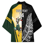 New Zealand and South Africa Rugby Custom Kimono Maori Silver Fern Springbok Together - Aussie Hoodie