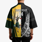 New Zealand and South Africa Rugby Custom Kimono Maori Silver Fern Springbok Together - Aussie Hoodie