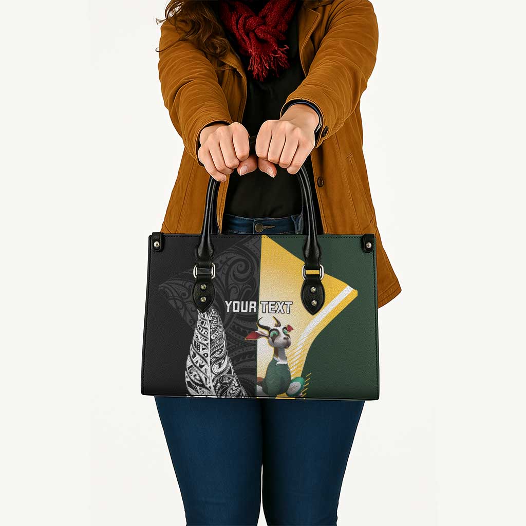 New Zealand and South Africa Rugby Custom Leather Bag Maori Silver Fern Springbok Together - Aussie Hoodie