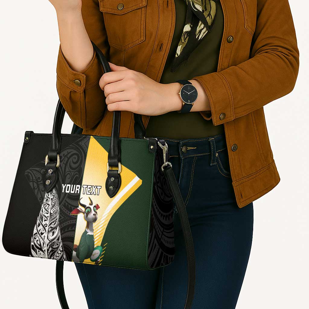 New Zealand and South Africa Rugby Custom Leather Bag Maori Silver Fern Springbok Together - Aussie Hoodie
