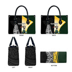 New Zealand and South Africa Rugby Custom Leather Bag Maori Silver Fern Springbok Together - Aussie Hoodie