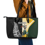 New Zealand and South Africa Rugby Custom Leather Tote Bag Maori Silver Fern Springbok Together - Aussie Hoodie