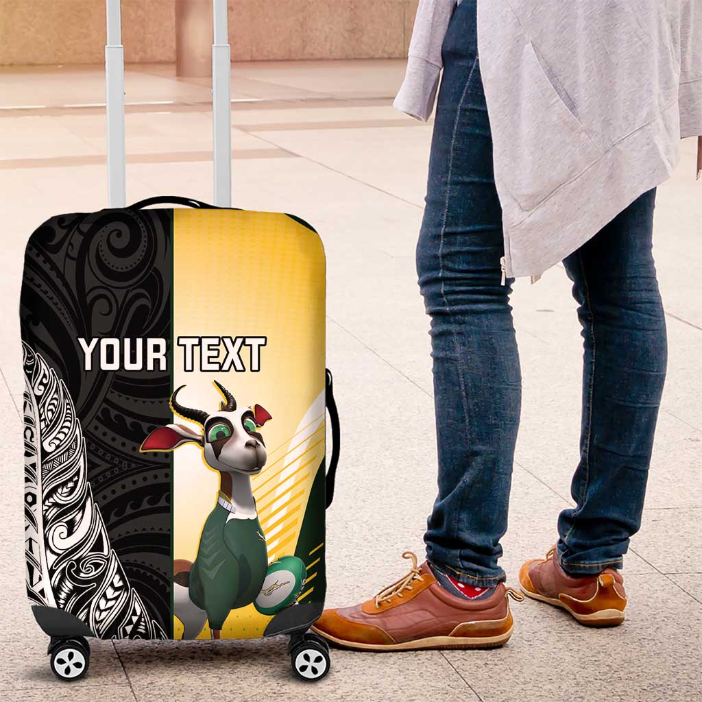 New Zealand and South Africa Rugby Custom Luggage Cover Maori Silver Fern Springbok Together - Aussie Hoodie