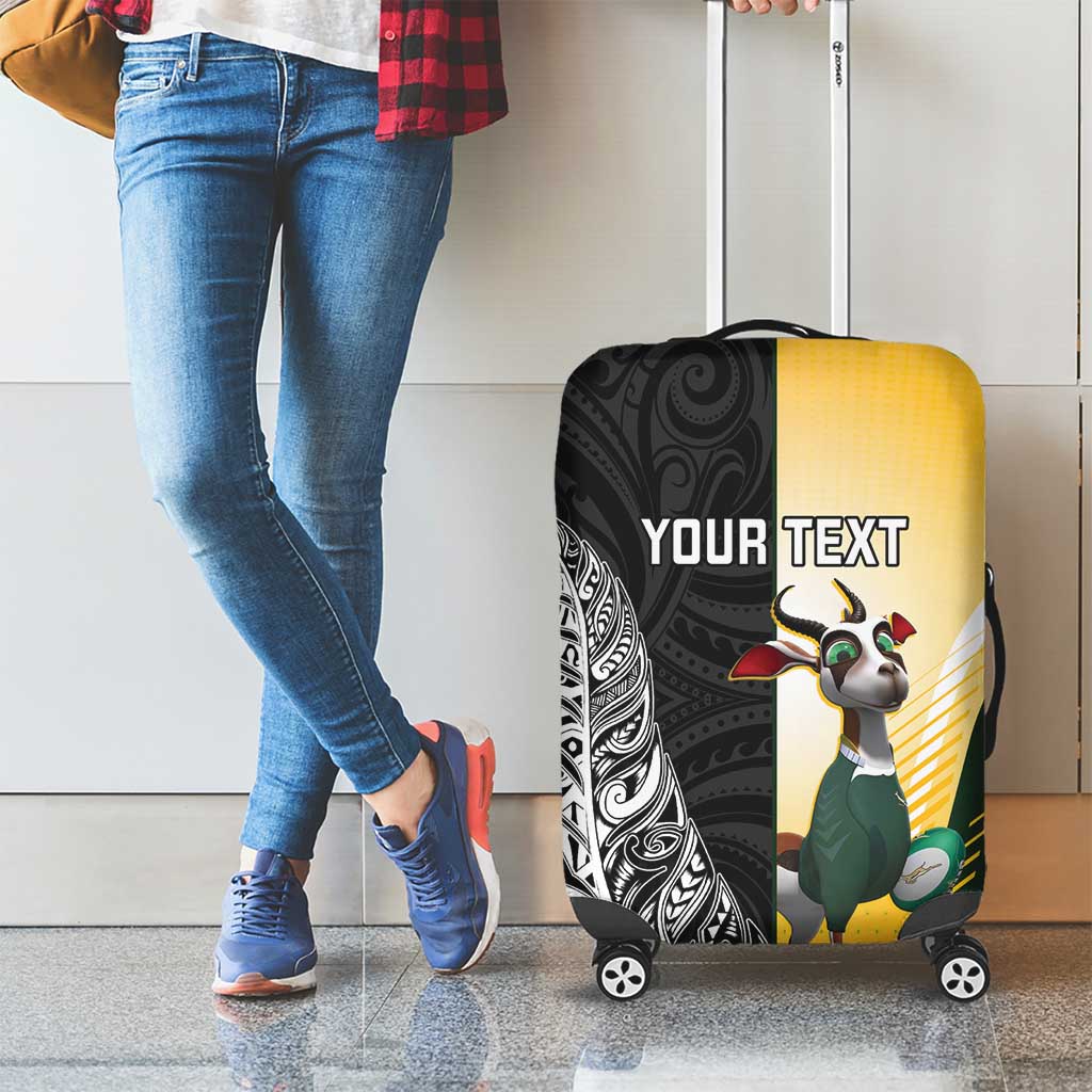 New Zealand and South Africa Rugby Custom Luggage Cover Maori Silver Fern Springbok Together - Aussie Hoodie