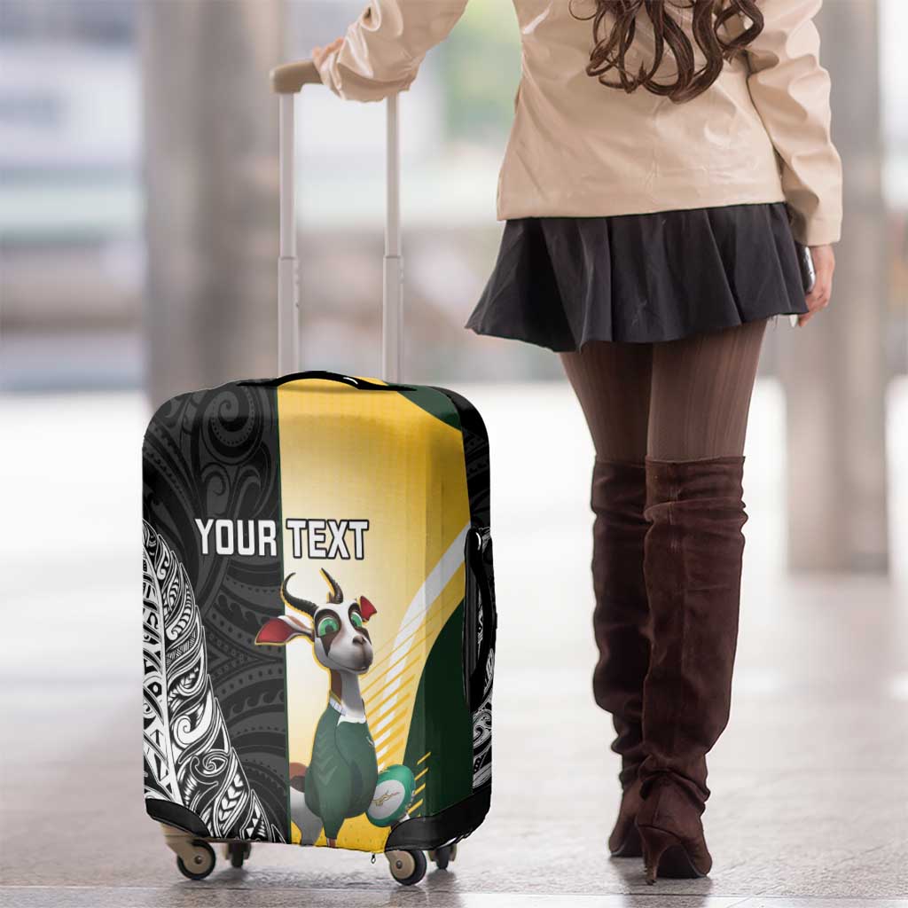 New Zealand and South Africa Rugby Custom Luggage Cover Maori Silver Fern Springbok Together - Aussie Hoodie