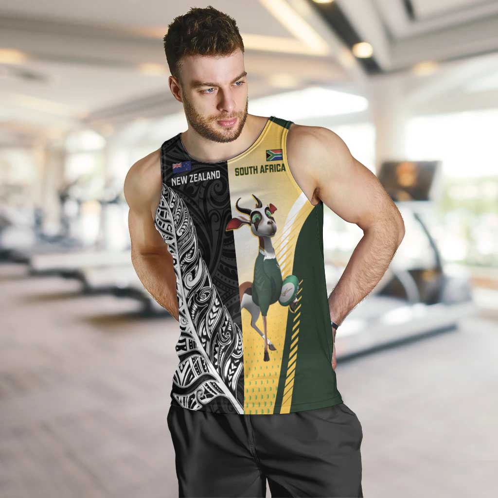 New Zealand and South Africa Rugby Custom Men Tank Top Maori Silver Fern Springbok Together - Aussie Hoodie