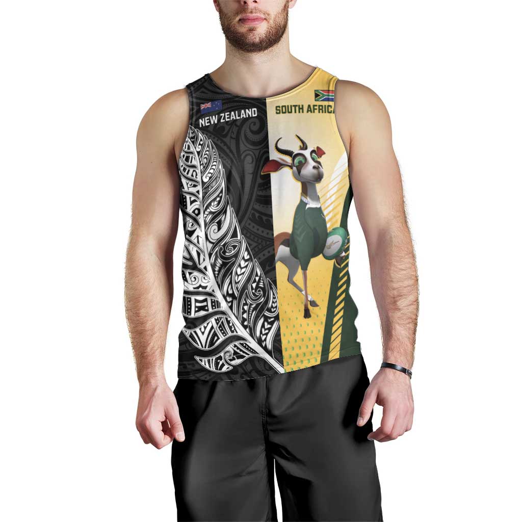 New Zealand and South Africa Rugby Custom Men Tank Top Maori Silver Fern Springbok Together - Aussie Hoodie