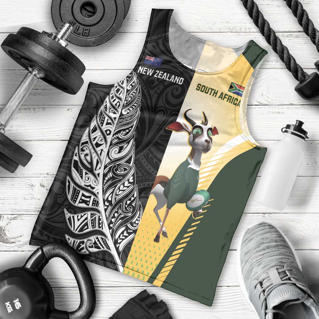 New Zealand and South Africa Rugby Custom Men Tank Top Maori Silver Fern Springbok Together - Aussie Hoodie