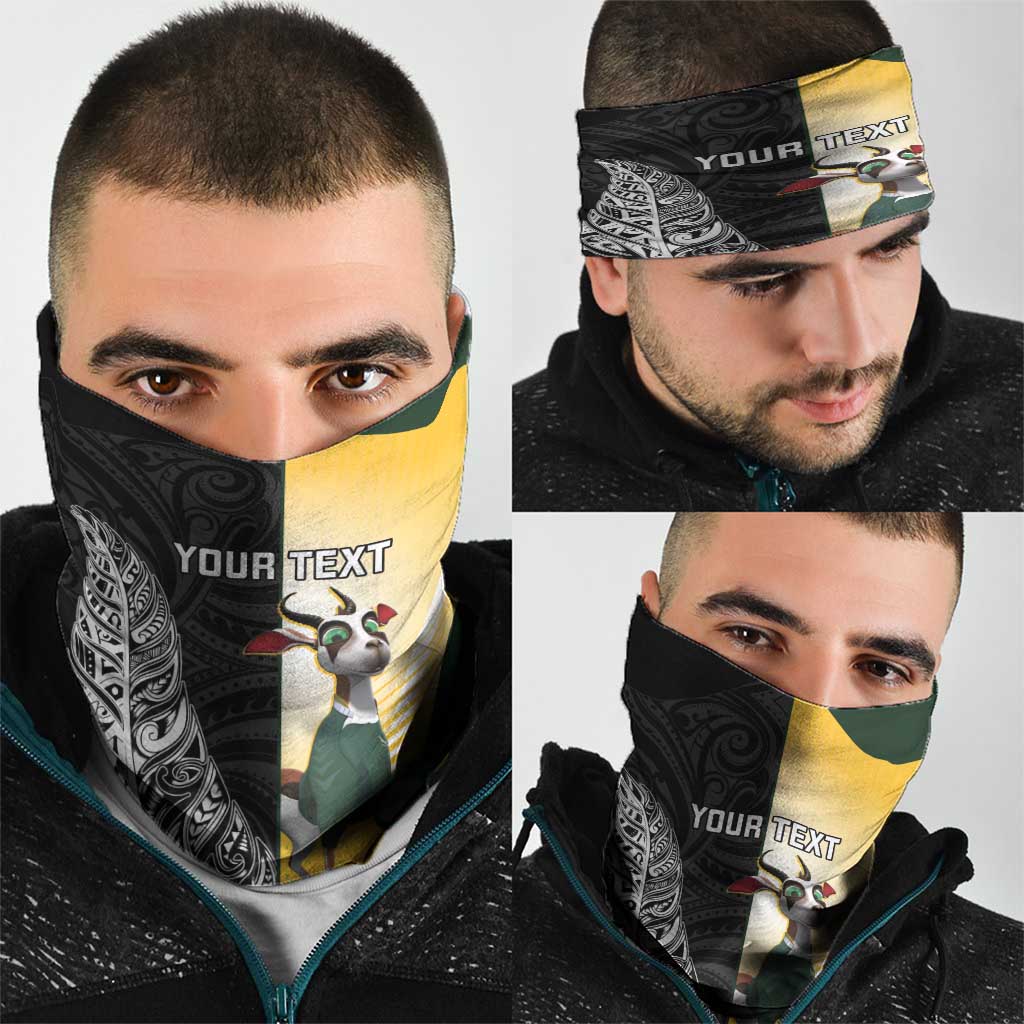 New Zealand and South Africa Rugby Custom Neck Gaiter Maori Silver Fern Springbok Together - Aussie Hoodie