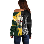 New Zealand and South Africa Rugby Custom Off Shoulder Sweater Maori Silver Fern Springbok Together - Aussie Hoodie