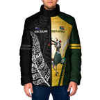 New Zealand and South Africa Rugby Custom Padded Jacket Maori Silver Fern Springbok Together - Aussie Hoodie