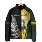 New Zealand and South Africa Rugby Custom Padded Jacket Maori Silver Fern Springbok Together - Aussie Hoodie