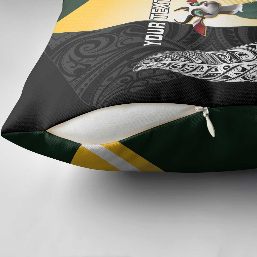 New Zealand and South Africa Rugby Custom Pillow Cover Maori Silver Fern Springbok Together - Aussie Hoodie
