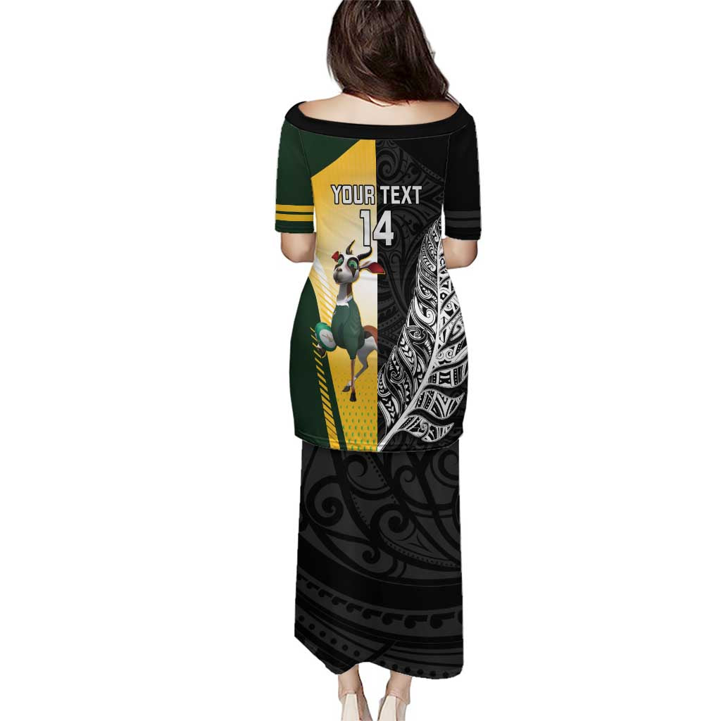 New Zealand and South Africa Rugby Custom Puletasi Maori Silver Fern Springbok Together - Aussie Hoodie