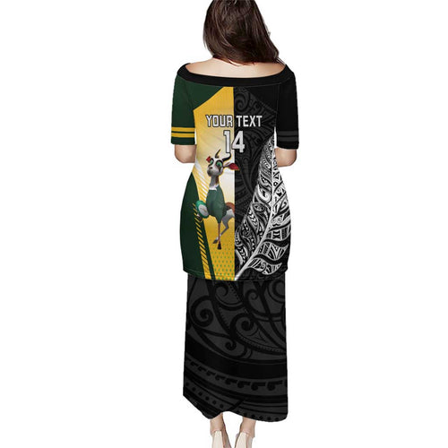 New Zealand and South Africa Rugby Custom Puletasi Maori Silver Fern Springbok Together - Aussie Hoodie
