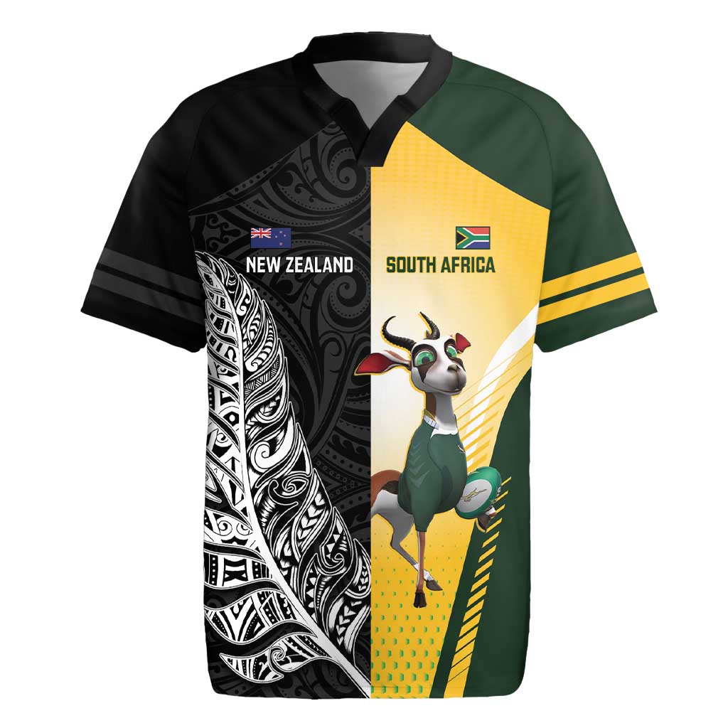 New Zealand and South Africa Rugby Custom Rugby Jersey Maori Silver Fern Springbok Together - Aussie Hoodie