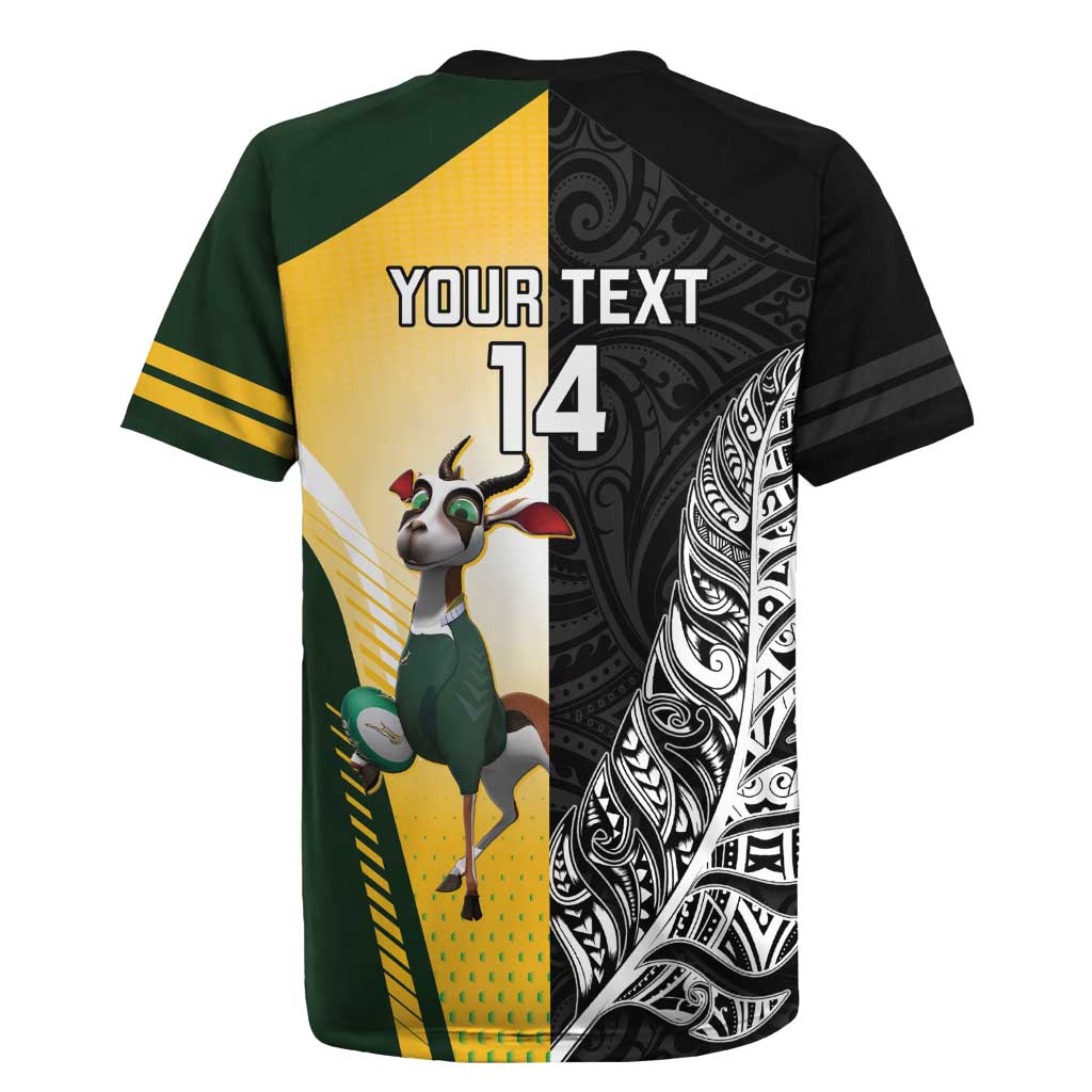 New Zealand and South Africa Rugby Custom Rugby Jersey Maori Silver Fern Springbok Together - Aussie Hoodie