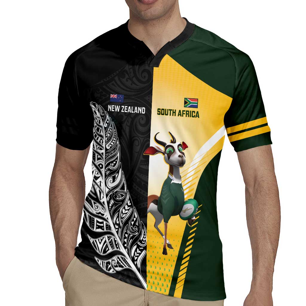 New Zealand and South Africa Rugby Custom Rugby Jersey Maori Silver Fern Springbok Together - Aussie Hoodie