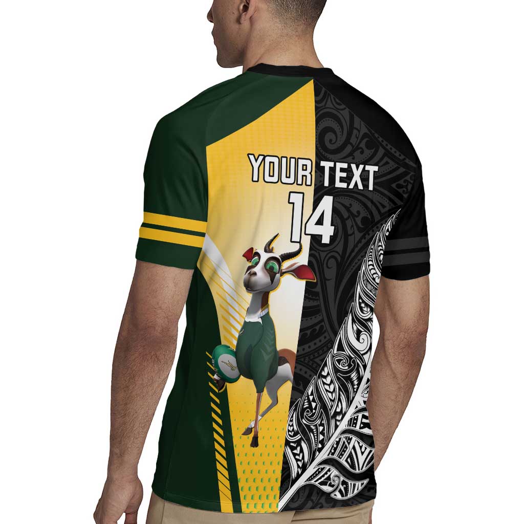 New Zealand and South Africa Rugby Custom Rugby Jersey Maori Silver Fern Springbok Together - Aussie Hoodie