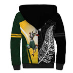 New Zealand and South Africa Rugby Custom Sherpa Hoodie Maori Silver Fern Springbok Together - Aussie Hoodie