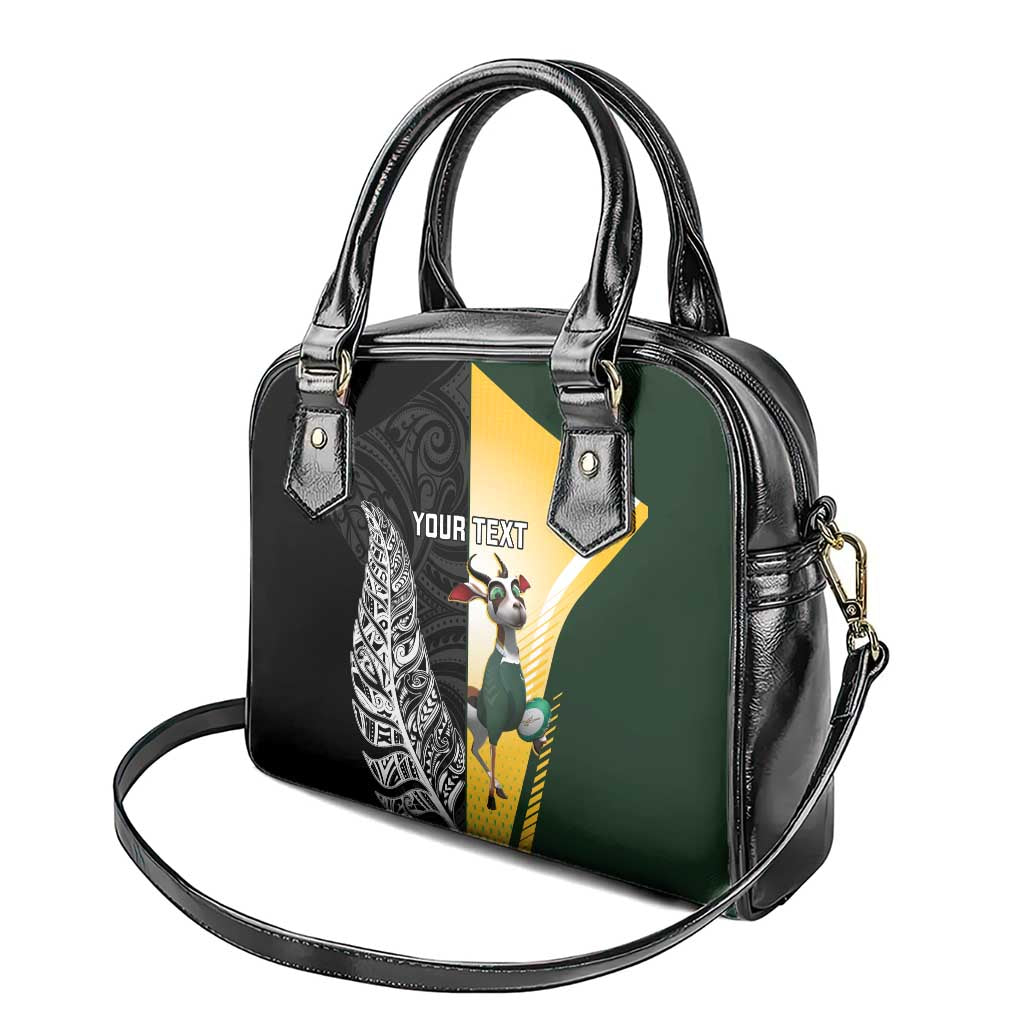 New Zealand and South Africa Rugby Custom Shoulder Handbag Maori Silver Fern Springbok Together - Aussie Hoodie